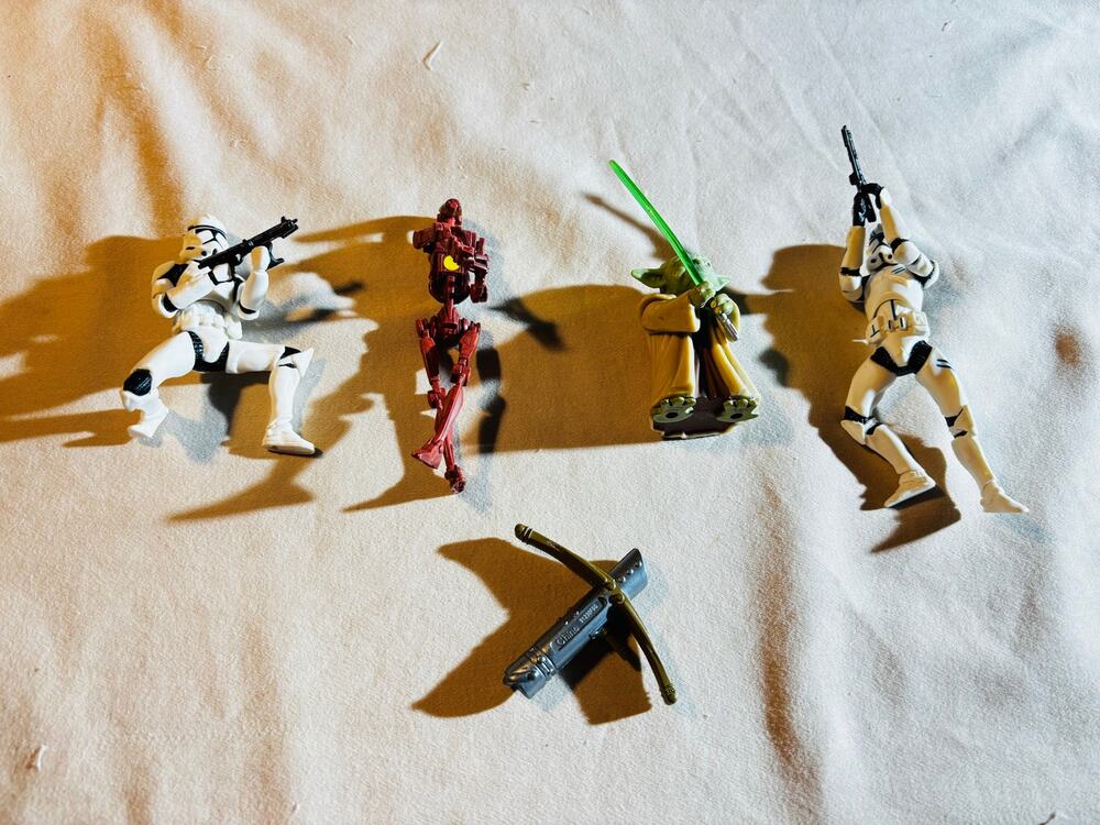 Star Wars Action Figure Lot Yoda Clone Trooper Battle Droid Hasbro